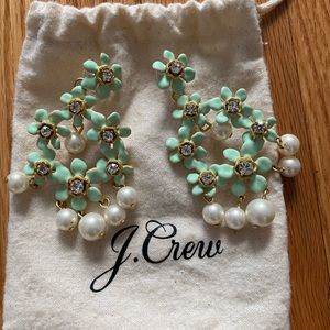 J. Crew chandelier earrings with pearl drops